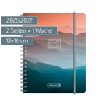 Schülerkalender 2026/2027 „Misty Sunset“ | A6, Kunststoff