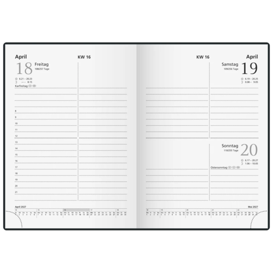 Taschenkalender 2027 | A6, Kunststoff, sortiert