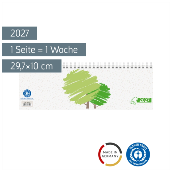 Querterminbuch 2027 „UWS“ | 29,7×10 cm, Karton