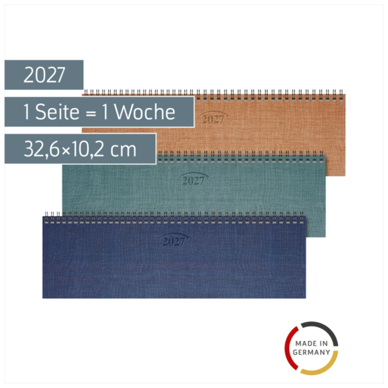 Querterminbuch Mod. 771 2027 | 32,6×10,2 cm, Karton, sortiert