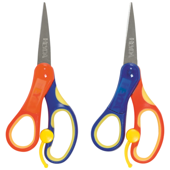 Kinderschere Soft-Touch Linkshänder | spitz, 135 mm, blau/orange