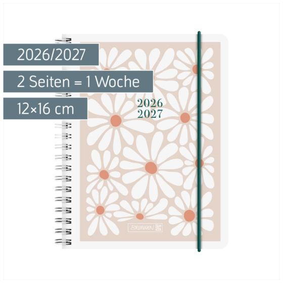 Schülerkalender 2026/2027 „Daisy“ | A6, Kunststoff