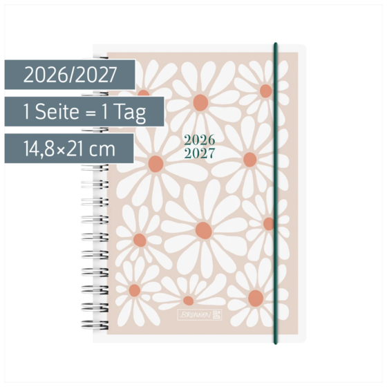 Schülerkalender 2026/2027 „Daisy“ | A5, Kunststoff