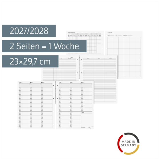 Wochen-Ersatzkalendarium 2027/2028 | 23×29,7 cm