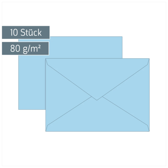 Briefumschläge Universalpapier | B6, 80 g/m², hellblau, 10 Stück