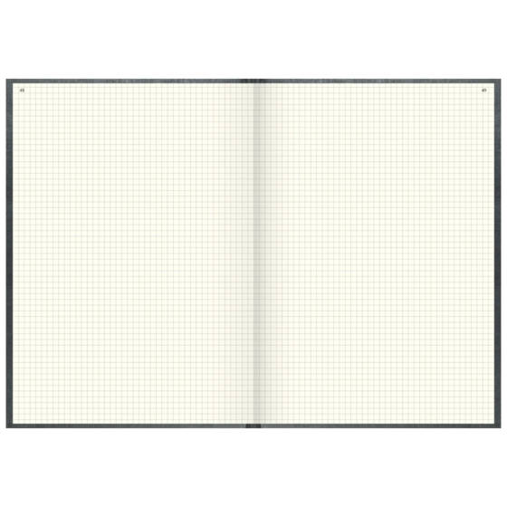 Geschäftsbuch | A4, 192 Seiten, mit Seitenzahlen, kariert, Kunststoff, grau