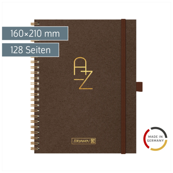 Adressbuch Wire „Spirale“ | A5, 128 Seiten, chocolate