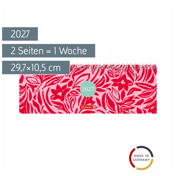 Querterminbuch Mod. 772 2027 „Poppy“ | 29,7×10,5 cm, Karton