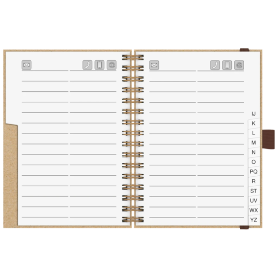 Adressbuch Wire „Spirale“ | A6, 128 Seiten, caramel