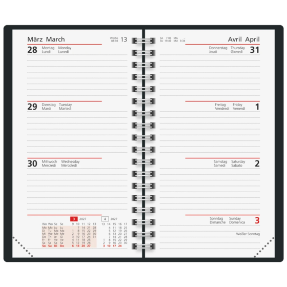 Taschenkalender Colour Line Mod. Taschenplaner int. 2027 | A6, Papier, blau