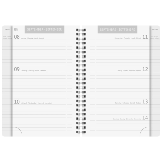 Schülerkalender 2026/2027 „Plain Black“ | A5, Kunststoff