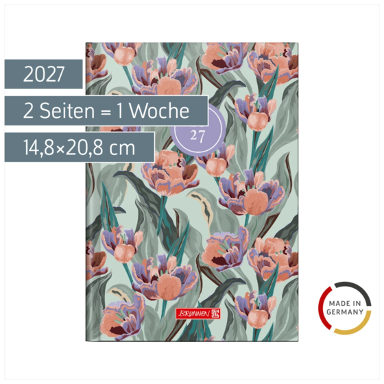 Buchkalender Design Line Mod. 796 2027 „Botanical“ | A5, Papier