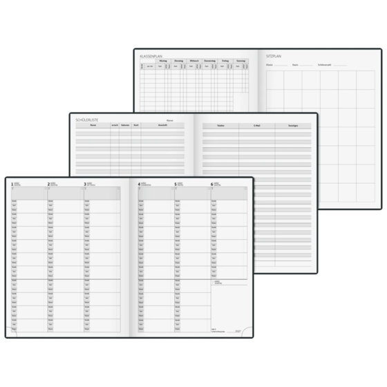 Lehrerkalender 2026/2027 Termin- & Unterrichtsplaner | A4, Kunststoff, schwarz