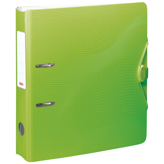 Ordner „WAVE“ Colour Code | A4, 70 mm, Hebelmechanik mit gummiertem Griff, kiwi