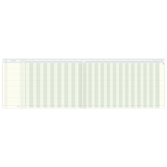Amerikanisches Journal | 530×297 mm, 96 Seiten, Konten-Journal, Karton, magenta/hellblau