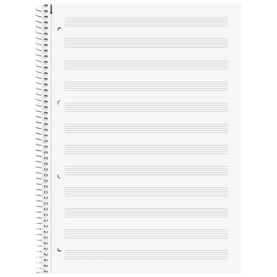 Collegeblock Premium Student „Noten“ | A4, Lineatur 14, 50 Blatt, violett