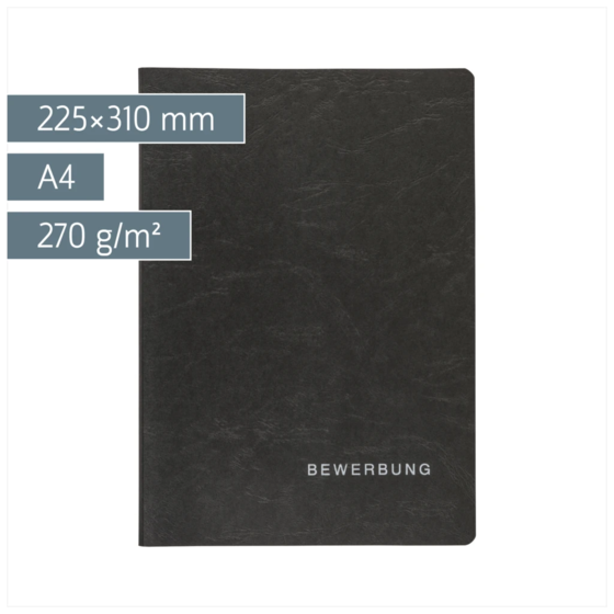 Bewerbungsmappe, A4, schwarz