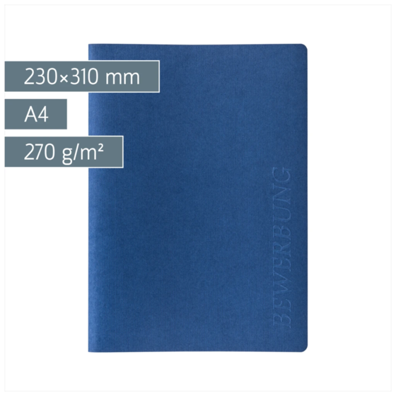 Bewerbungsmappe 3-teilig | A4, blau
