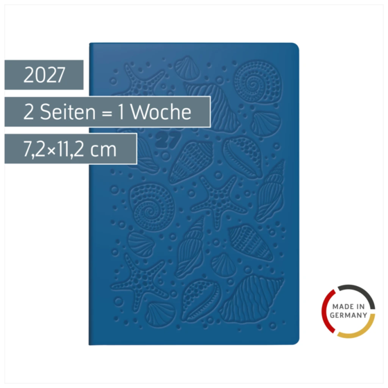 Taschenkalender Design Line Mod. partner/Industrie I 2027 „Shells“ | A7, Kunstleder