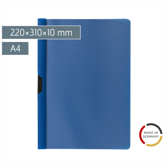 Cliphefter | A4, stabile Metallklammer, Füllhöhe: 10 mm, blau