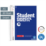 Collegeblock Student Recycling | A5, Lineatur 4, 80 Blatt, blau