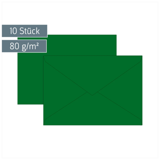 Briefumschläge Universalpapier | B6, 80 g/m², dunkelgrün, 10 Stück
