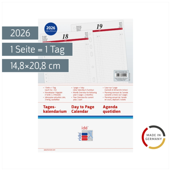 Tageskalendarium Timing 1 2026 | A5