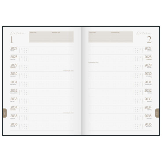 10-Jahres-Kalender Premium 2027-2036 „10 Years of Moments“ | A4, Kunstleder