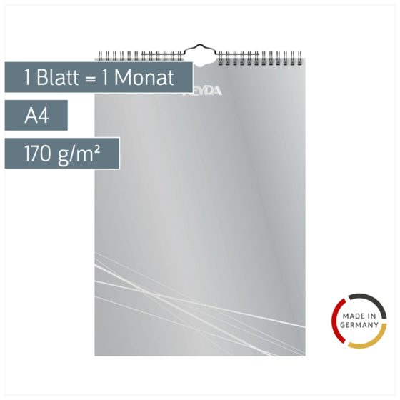 Bastel- und Fotokalender immerwährend | A4, silber