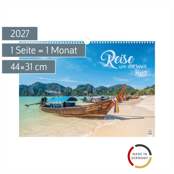 Bildkalender 2027 „Reise um die Welt“ | 44×31 cm