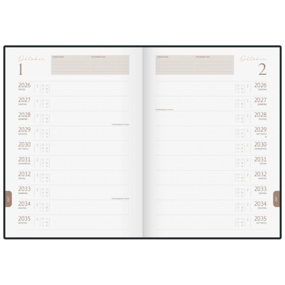 10-Jahres-Kalender Premium 2026-2035 „10 Years of Moments“ | A4, Kunstleder