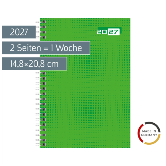 Buchkalender Colour Line Mod. futura 2 2027 | A5, Papier, grün