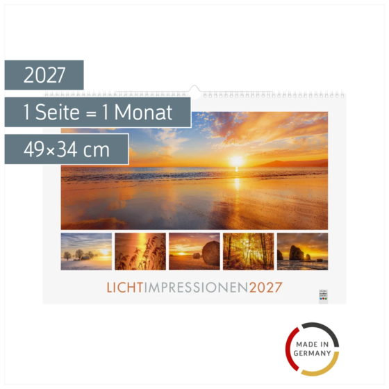Bildkalender 2027 „Lichtimpressionen“ | 49×34 cm
