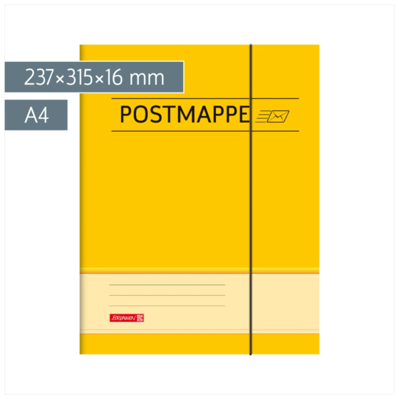 Postmappe | A4, Füllhöhe: 16 mm, gelb