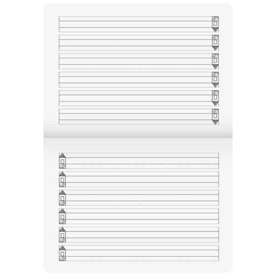 Schreiblernheft | A4 quer, Lineatur 4, 16 Blatt