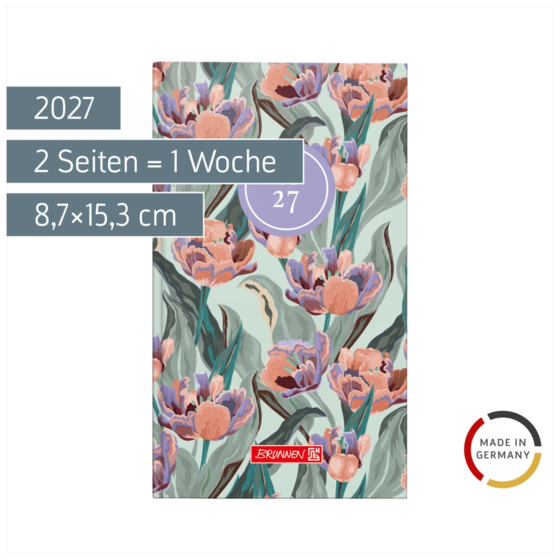 Taschenkalender Design Line Mod. 756 2027 „Botanical“ | A6, Papier