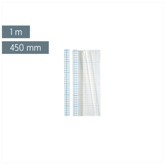 Bucheinbandfolie | 450 mm × 1 m, selbstklebend, transparent