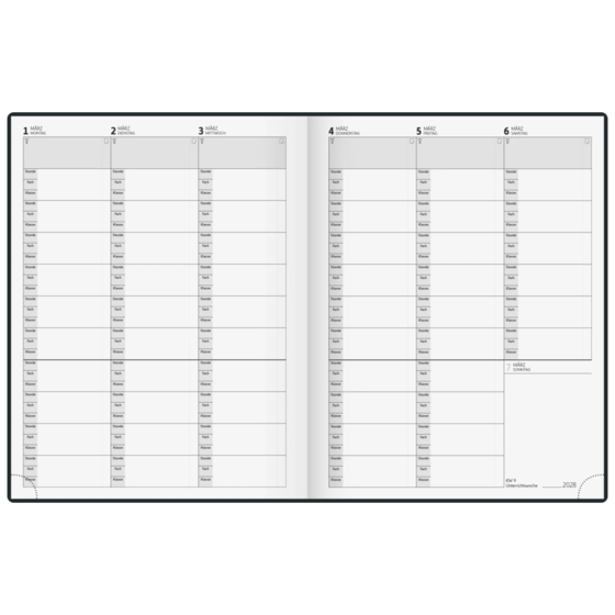 Lehrerkalender 2027/2028 Termin- & Unterrichtsplaner | A4, Kunststoff, schwarz
