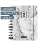 Schülerkalender 2026/2027 „Grey Marble“ | A6, Kunststoff