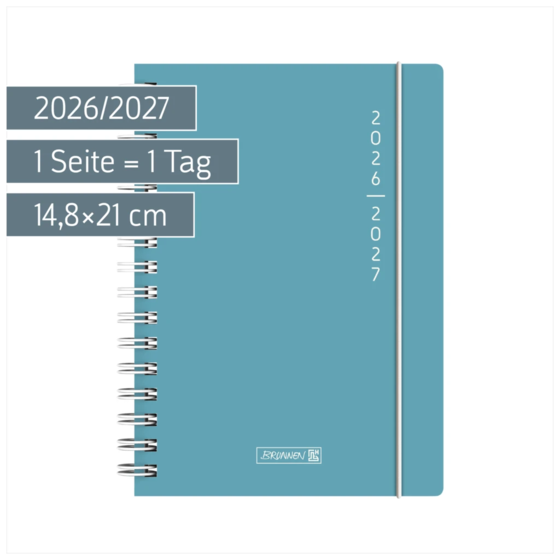 Schülerkalender 2026/2027 „Plain Blue“ | A5, Kunststoff