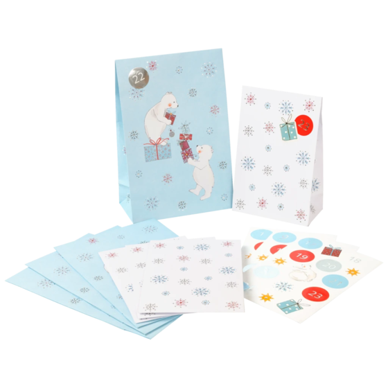 Adventskalender | weiß/hellblau