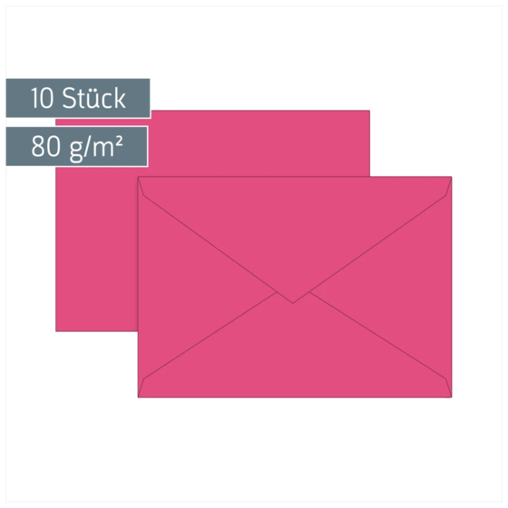 Briefumschläge Universalpapier | B6, 80 g/m², fuchsia, 10 Stück