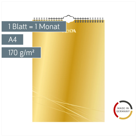 Bastel- und Fotokalender immerwährend | A4, gold