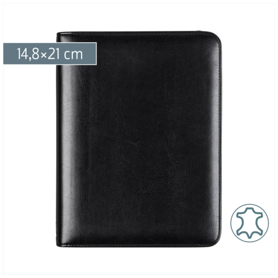 Ringbuch Zeitplansystem Timing 1 | A5, Leder, schwarz