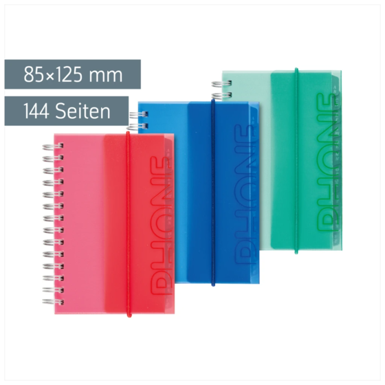 Adressbuch | 85×125 mm, 144 Seiten, sortiert