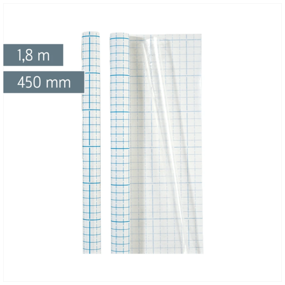 Bucheinbandfolie | 450 mm × 1,8 m, selbstklebend, transparent