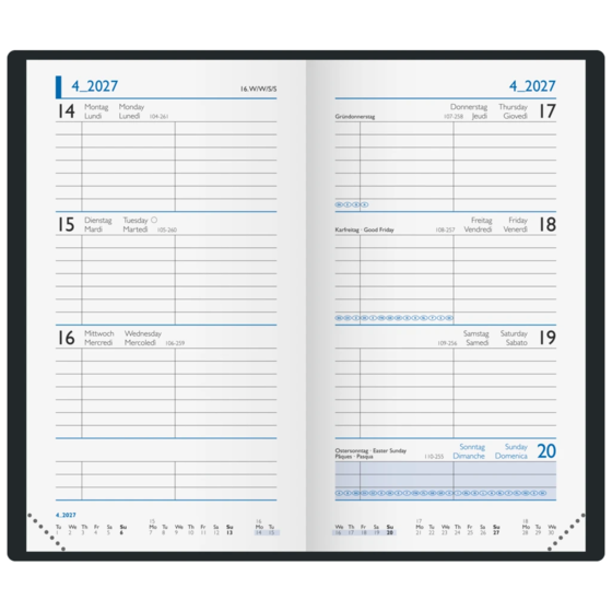 Taschenkalender Design Line Mod. 756 2027 „Sunbeds“ | A6, Papier