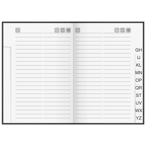 Adressbuch „Virando“ | A5, 128 Seiten, schwarz