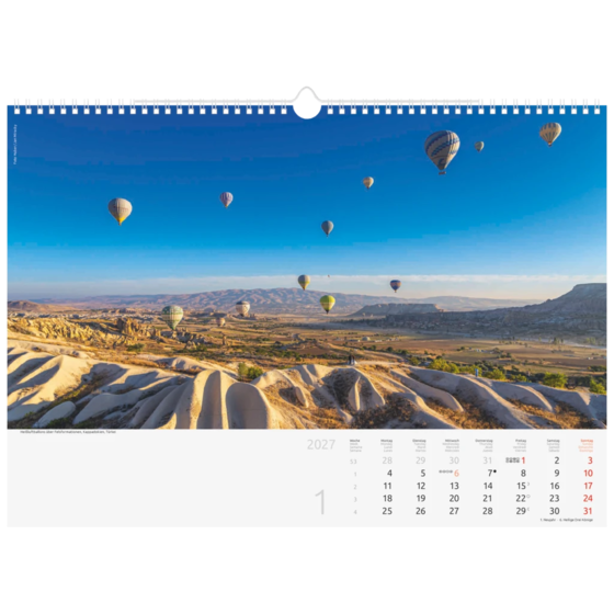 Bildkalender 2027 „Reise um die Welt“ | 44×31 cm