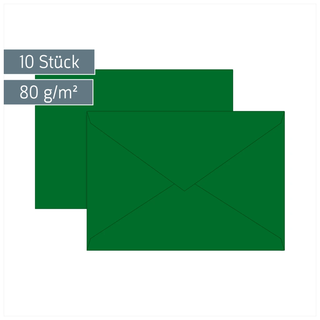 Briefumschläge Universalpapier | C6, 80 g/m², dunkelgrün, 10 Stück